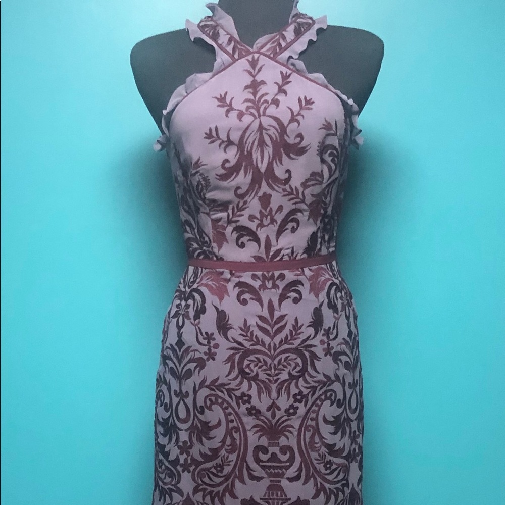 BCBGMaxAzria Pink and Purple Prom Dress